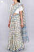 Kota Doria Saree In Floral Block Print